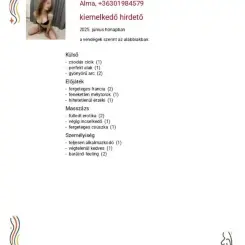Alma, Masszázs VIII. kerület, 26 év Nő VIII. kerület Budapest Magyarország, +36301984579